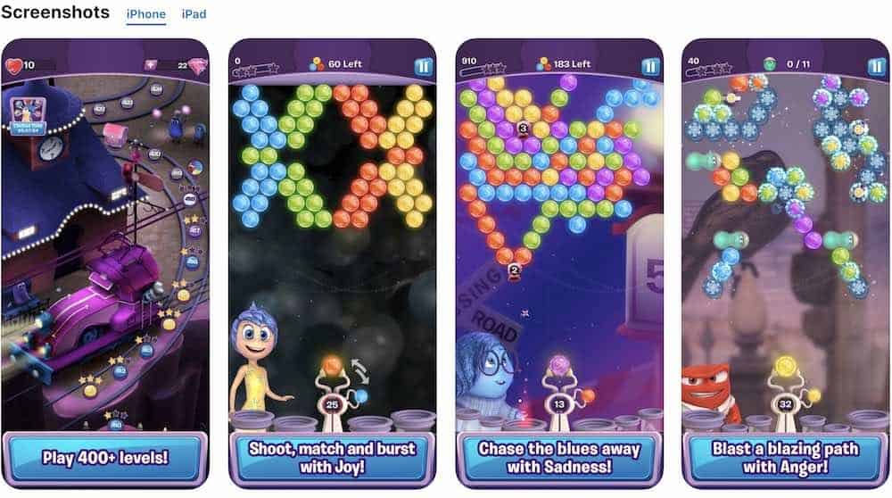 Inside Out Thought Bubbles iphone app screenshots