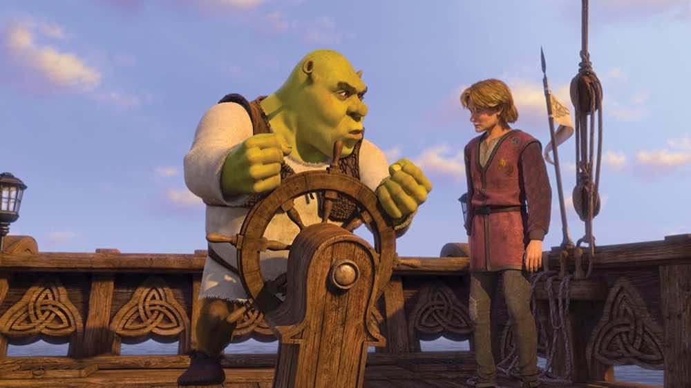 Shrek the Third Shrek and Artie steering a ship