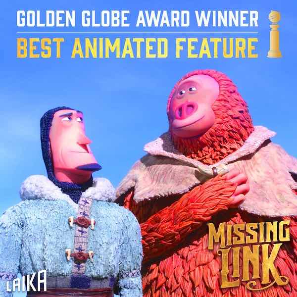 Laika best animated feature Golden Globe for Missing Link