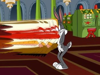 Yosemite Sam and Bugs Bunny smearing animation example