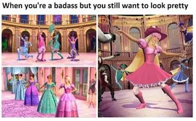 Barbie looking cool while dancing meme