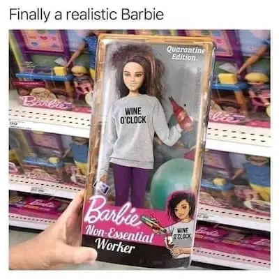 Barbie non essential worker doll meme