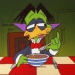Count Duckula eating soup