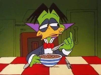 Count Duckula eating soup