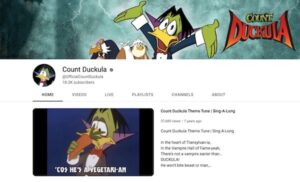 count duckula's youtube channel screen shot view