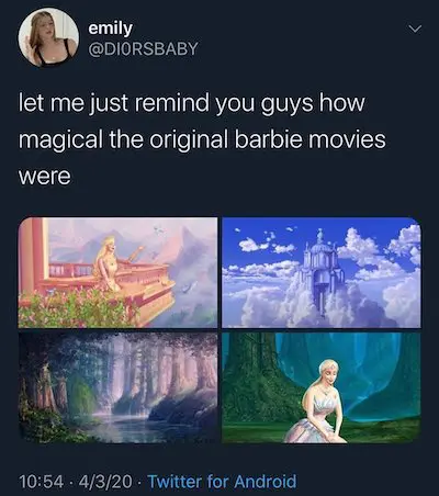 Original Barbie movie scenery meme