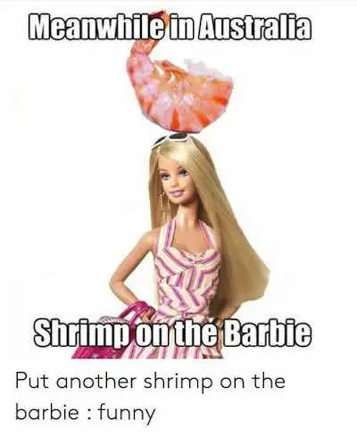 Shrimp on the Barbie meme