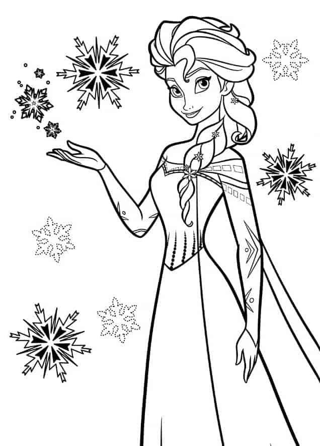 Elsa Frozen with snowflakes