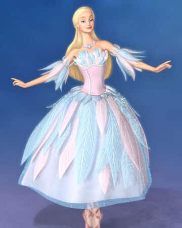 Odette in Barbie of Swan Lake dress and dancing