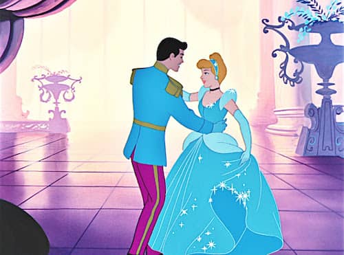 Cinderella dancing with Prince Charming