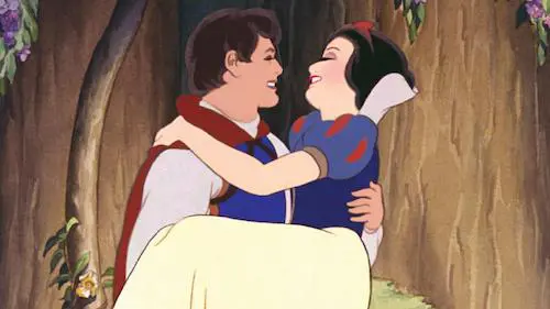 Snow White being held by the Prince