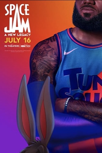Space Jam A New Legacy Lebron and Bugs Bunny movie poster 2021