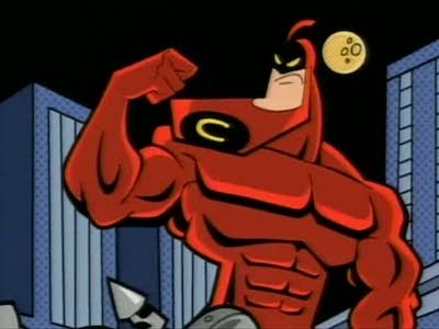 The Crimson Chin flexing his bicep – Featured Animation