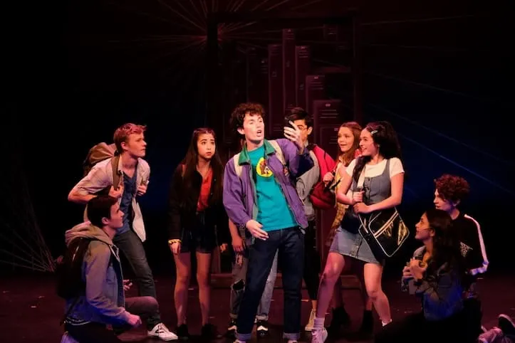 Freaky Friday musical cast singing on stage