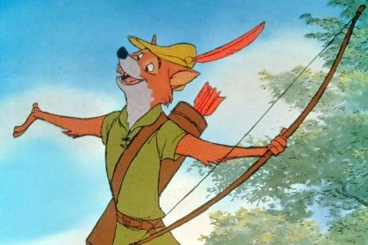 Robin Hood shooting his bow and arrow