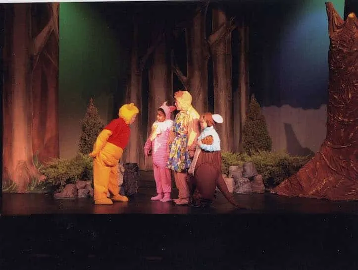 Winnie the pooh the musical pooh and friends on stage