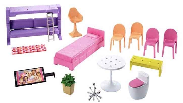 Barbie Dreamhouse accessories beds, chairs, and tables