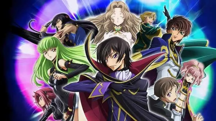 Code Geass anime Lelouch and cast characters cover art