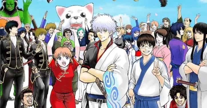 Gintama anime final season artwork with all characters