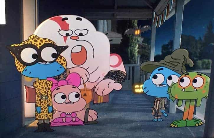 Gumball characters dressed up for Halloween