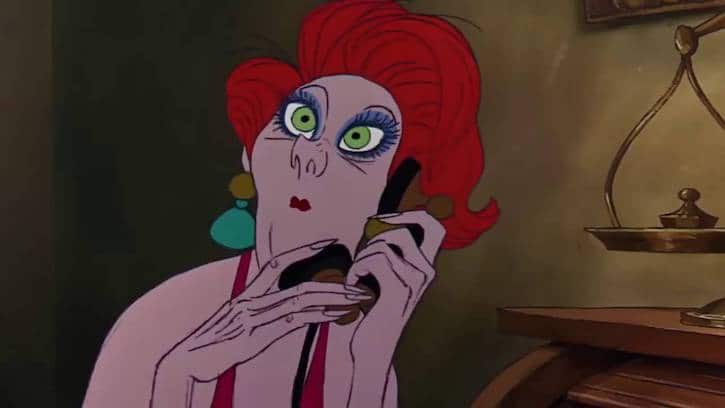 Madame Medusa on the phone from The Rescuers