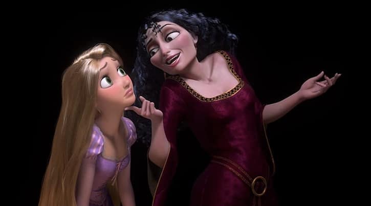 Mother Gothel singing to Rapunzel