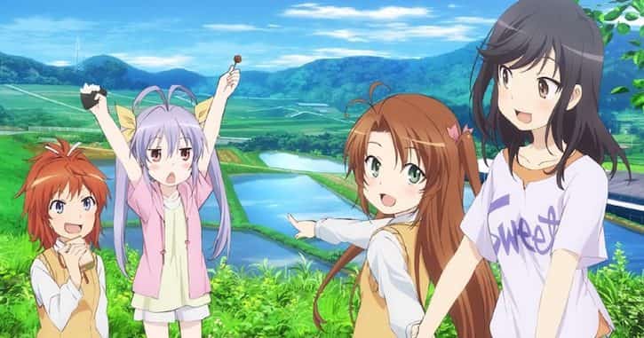 Non Non Biyori anime with Hotaru and friends