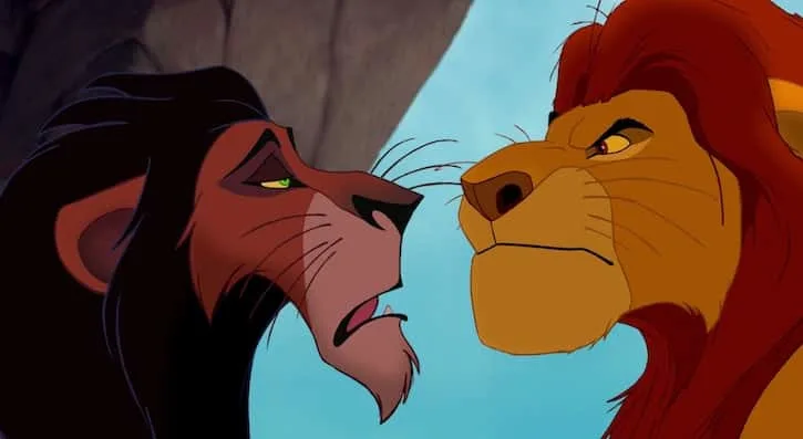 Scar trying to provoke Mufasa with his insults