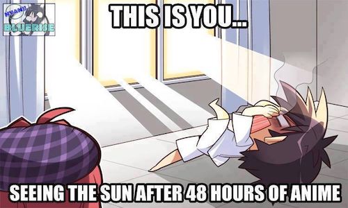 Seeing the sun after watching anime meme