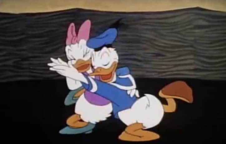 Donald Duck and Daisy Duck dancing
