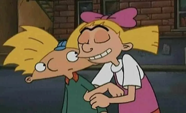 Hey Arnold and Helga walking arm in arm