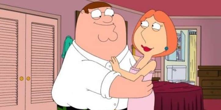 Peter Griffin hugging Lois Griffin