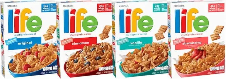 Quaker Oats Life cereal varieties