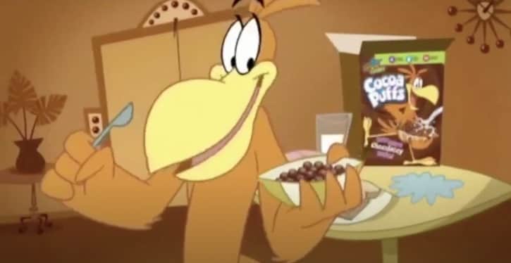 Sonny cereal mascot on Cocoa Puffs