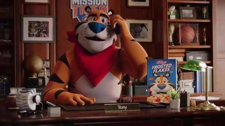 Tony the tiger cereal mascot for Frosted Flakes