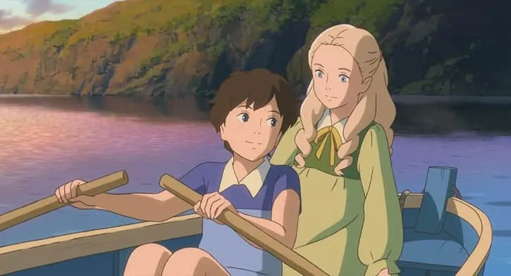 Anna and Hayao Miyazaki rowing on a boat