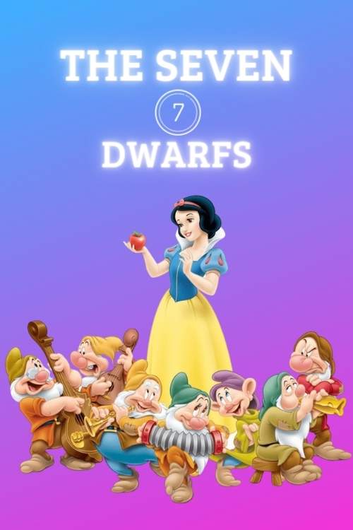 Snow White singing with the 7 Dwarfs