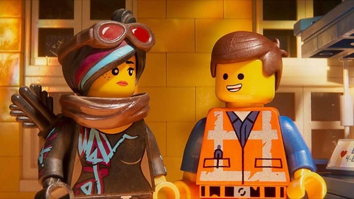 The LEGO Movie Emmet Brickowski talking to Wyldstyle