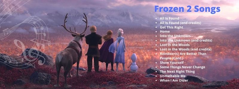 Frozen 2 Songs List
