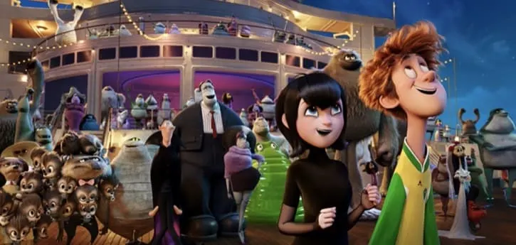 Hotel Transylvania 3 Summer Vacation Mavis, Johnny, and all the monsters at a dance party