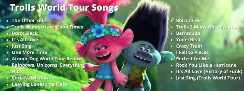 20 Trolls World Tour Songs and Lyrics - Featured Animation