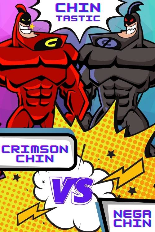 The Crimson Chin faces off with arch-enemy Nega Chin
