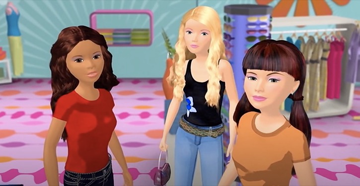 Barbie, Tia, and Courtney shopping at the mall