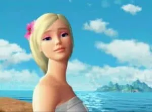 Princess Rosella Barbie Island Princess in a white dress