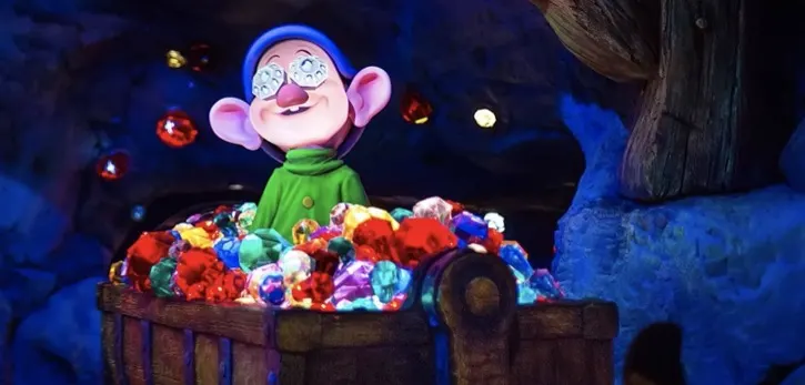 Dopey animatronic dwarf at Disney World