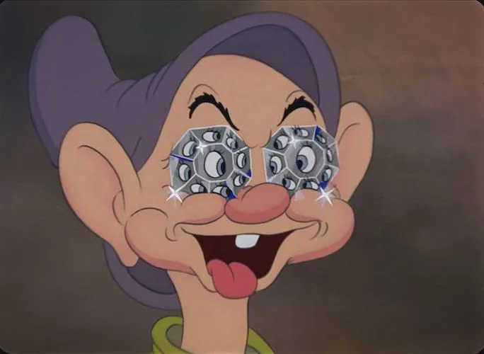 Dopey dwarf with diamonds in his eyes
