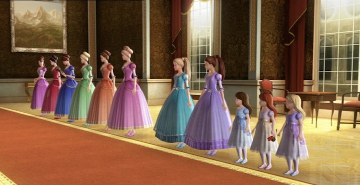 Eleven of the 12 dancing princesses lined up