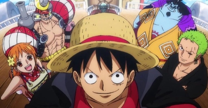 One Piece characters on a boat