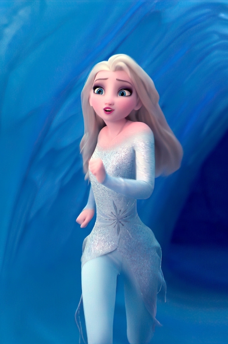 Elsa image running down an ice cave