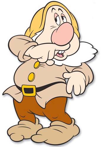 Sneezy dwarf cartoon image